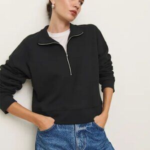 Reformation Marla Zip Sweatshirt Black - Size S